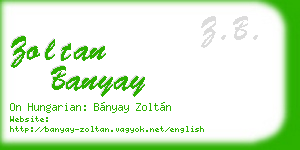 zoltan banyay business card