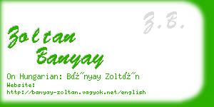 zoltan banyay business card